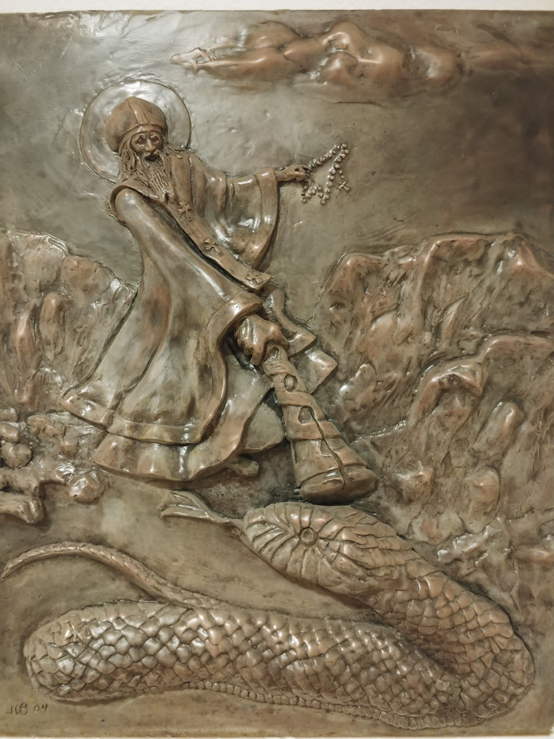 St. Patrick - clay/cast bronze resin